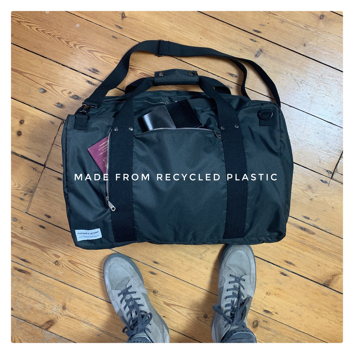 Utility weekend travel bag made from 100 recycled plastic Flotsam